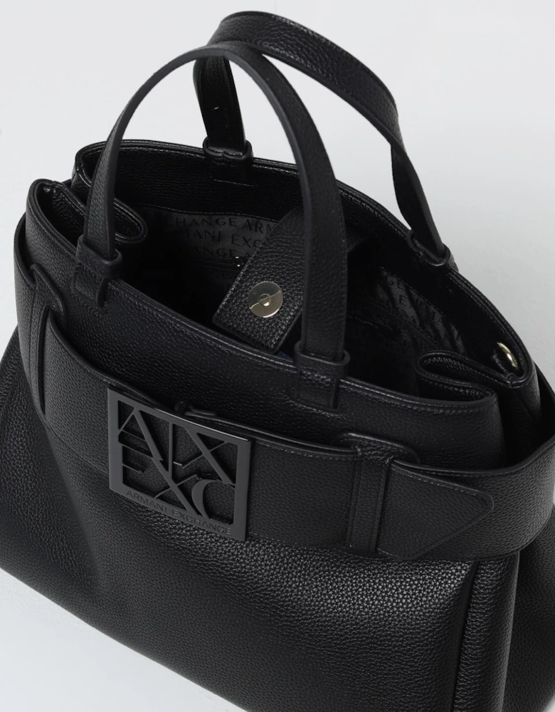 Structured Tote Bag with Belt Buckle