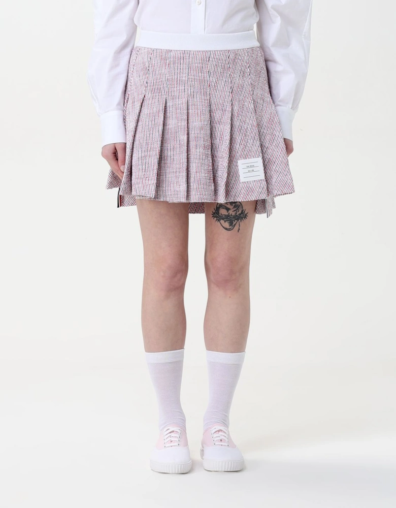 Tweed Pleated Mini Skirt