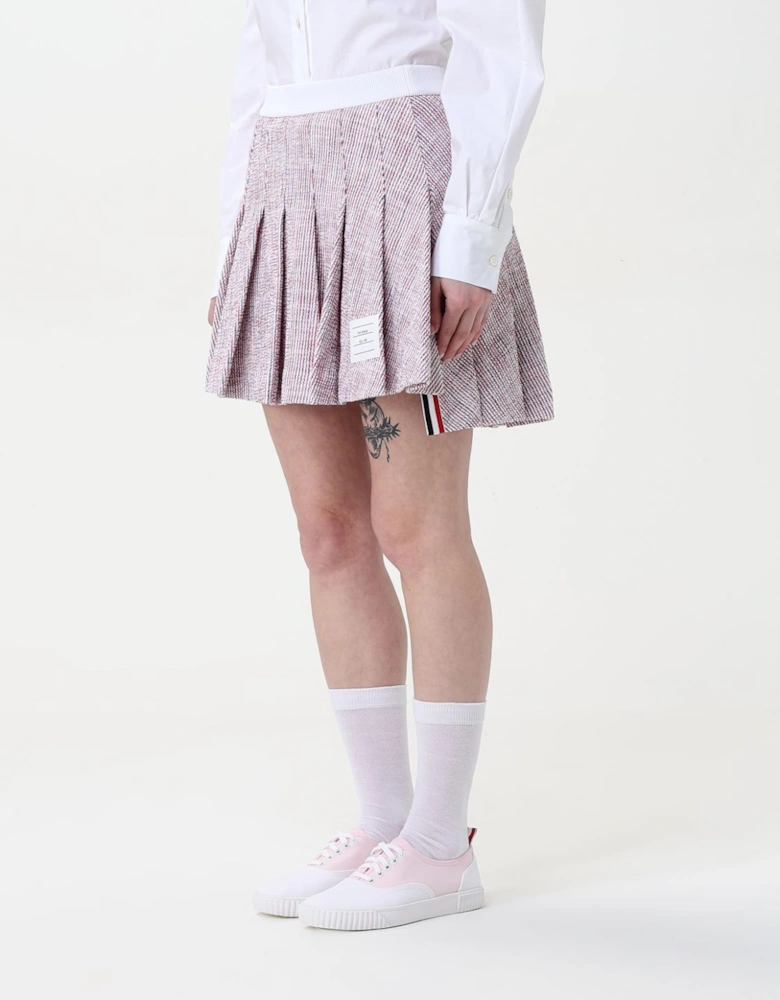 Tweed Pleated Mini Skirt