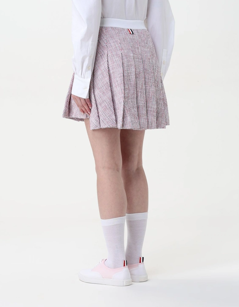 Tweed Pleated Mini Skirt