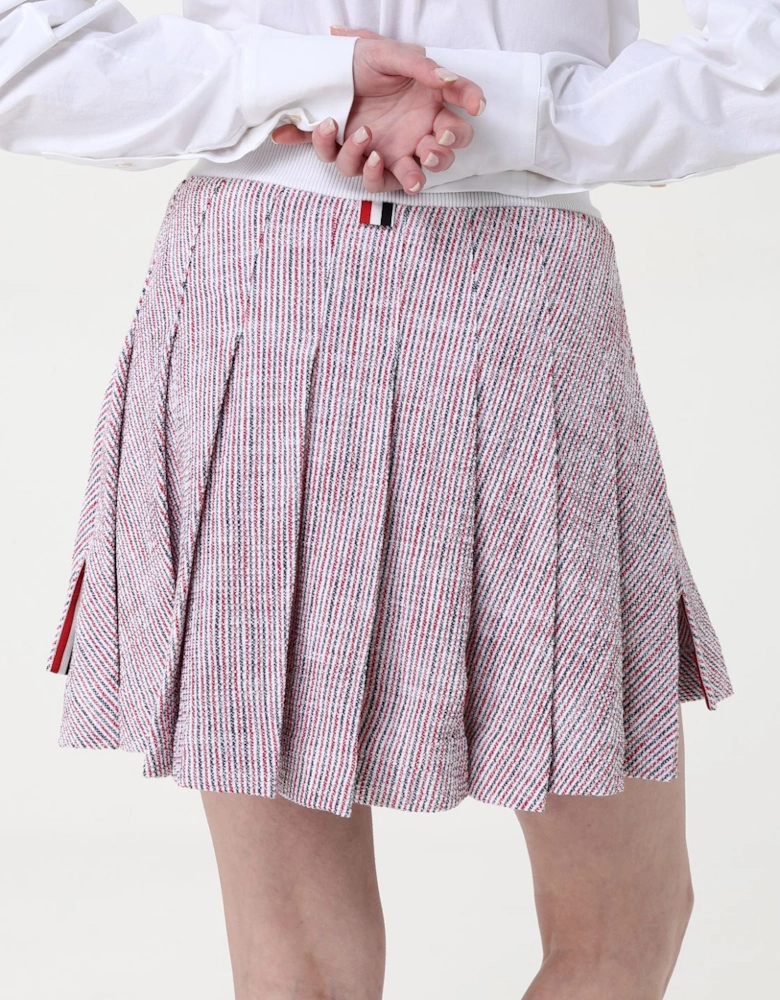 Tweed Pleated Mini Skirt