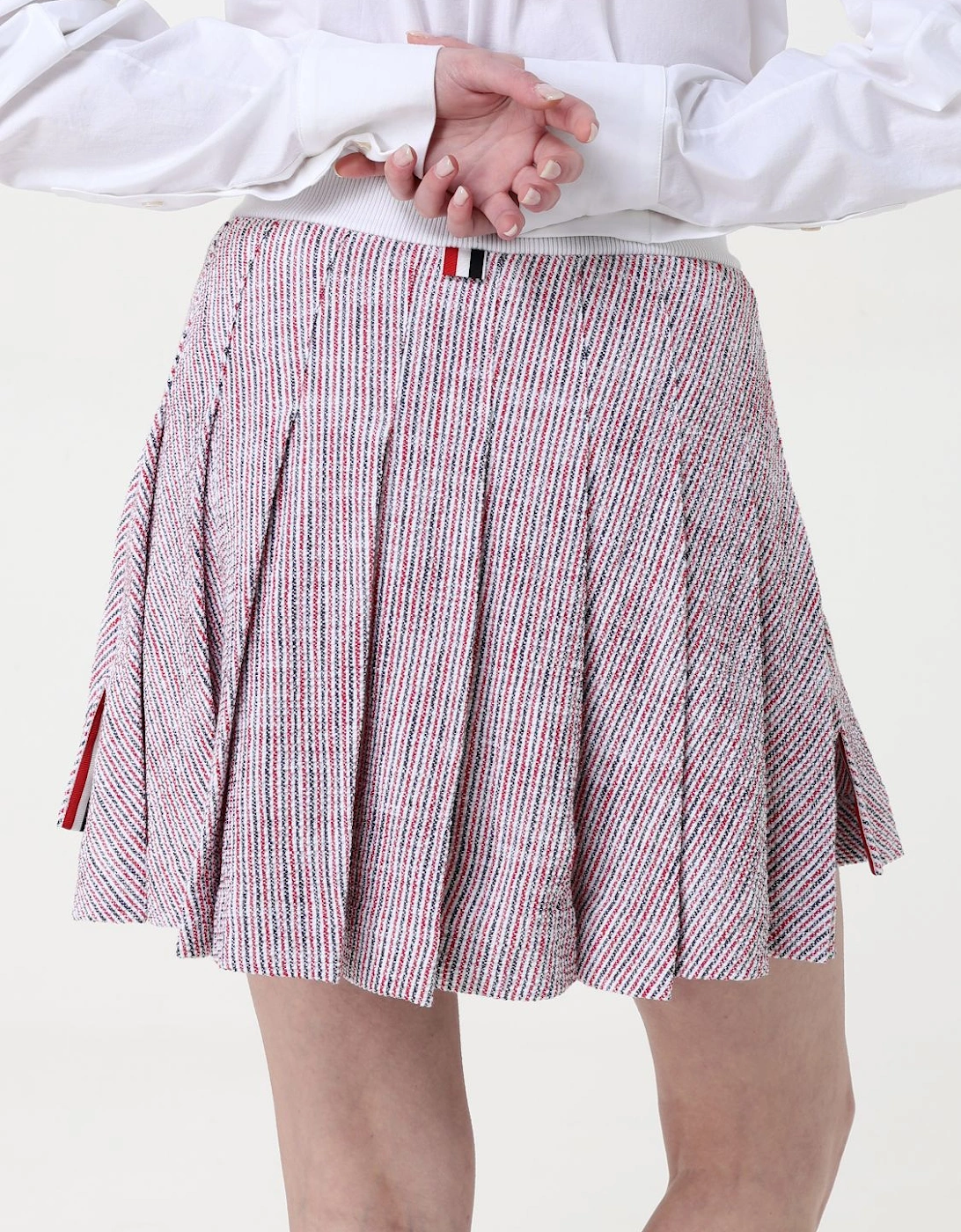 Tweed Pleated Mini Skirt