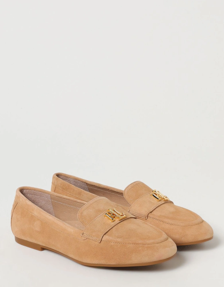Suede Loafers Gold Detail