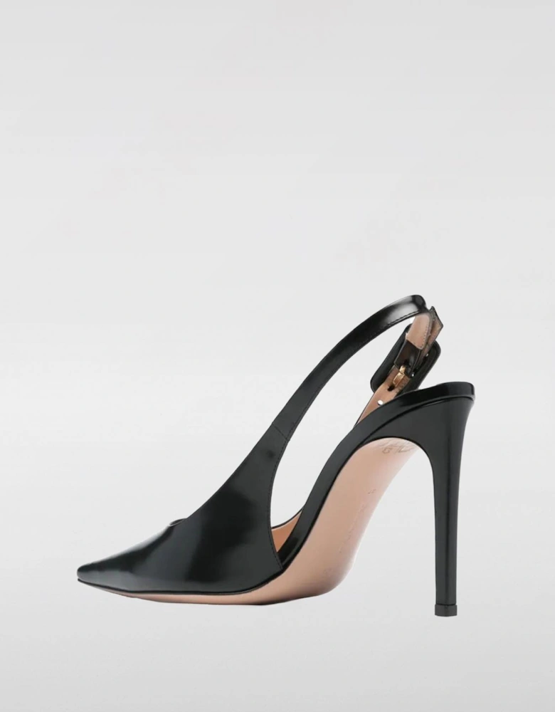 Leather Slingback Pumps Pointed Toe