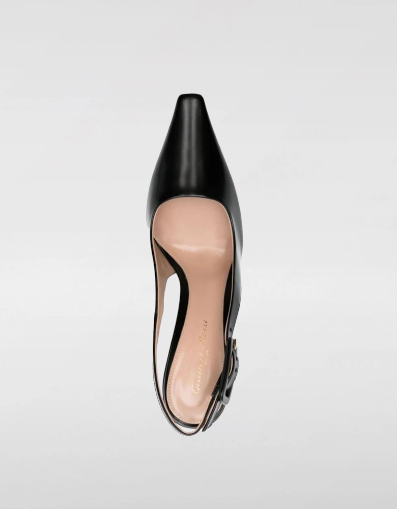 Leather Slingback Pumps Pointed Toe