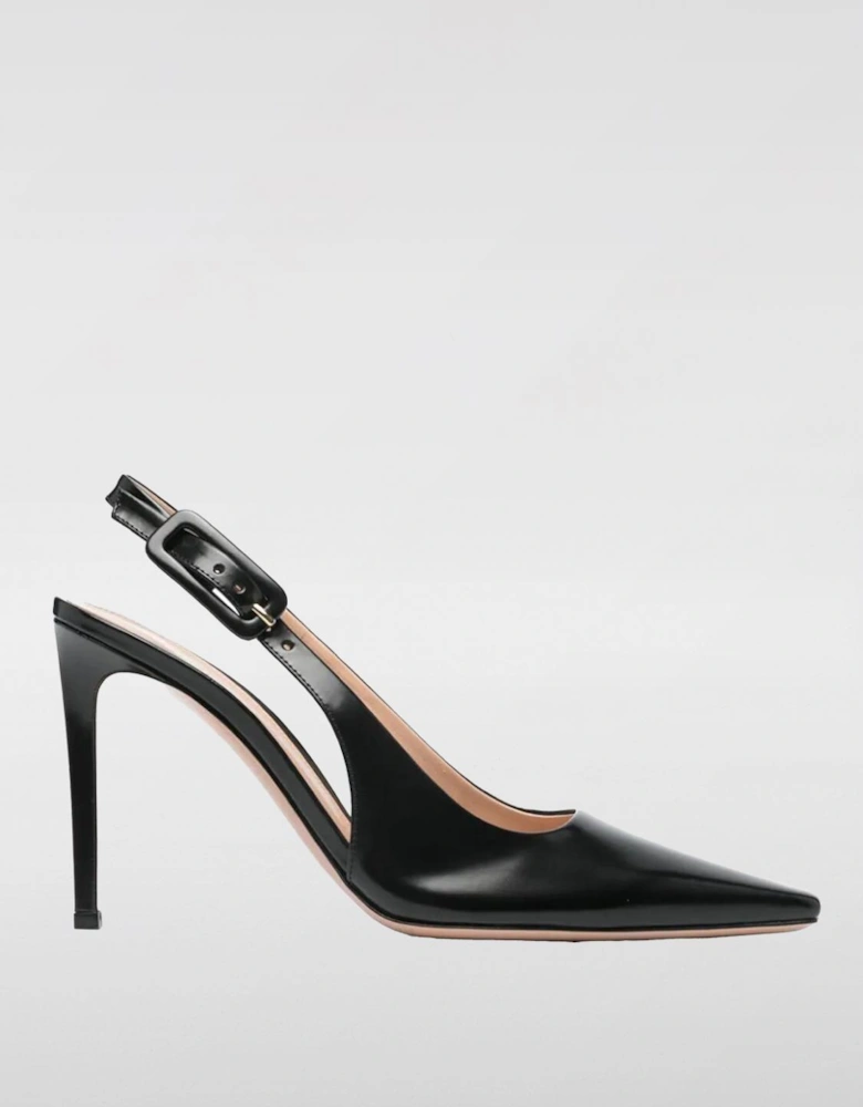 Leather Slingback Pumps Pointed Toe