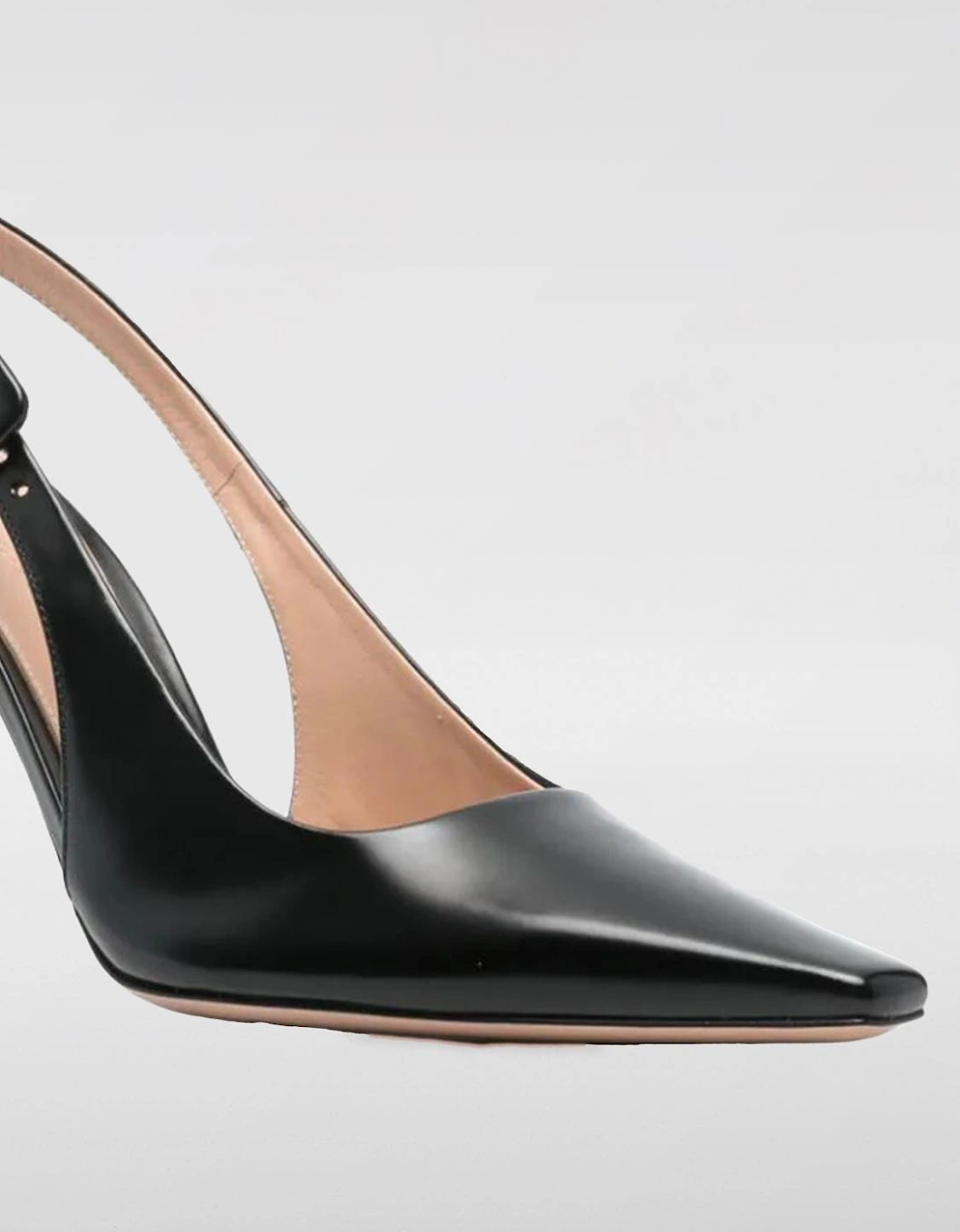 Leather Slingback Pumps Pointed Toe