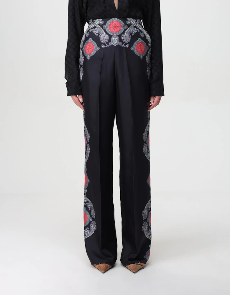 Paisley Print Wide Leg Trousers