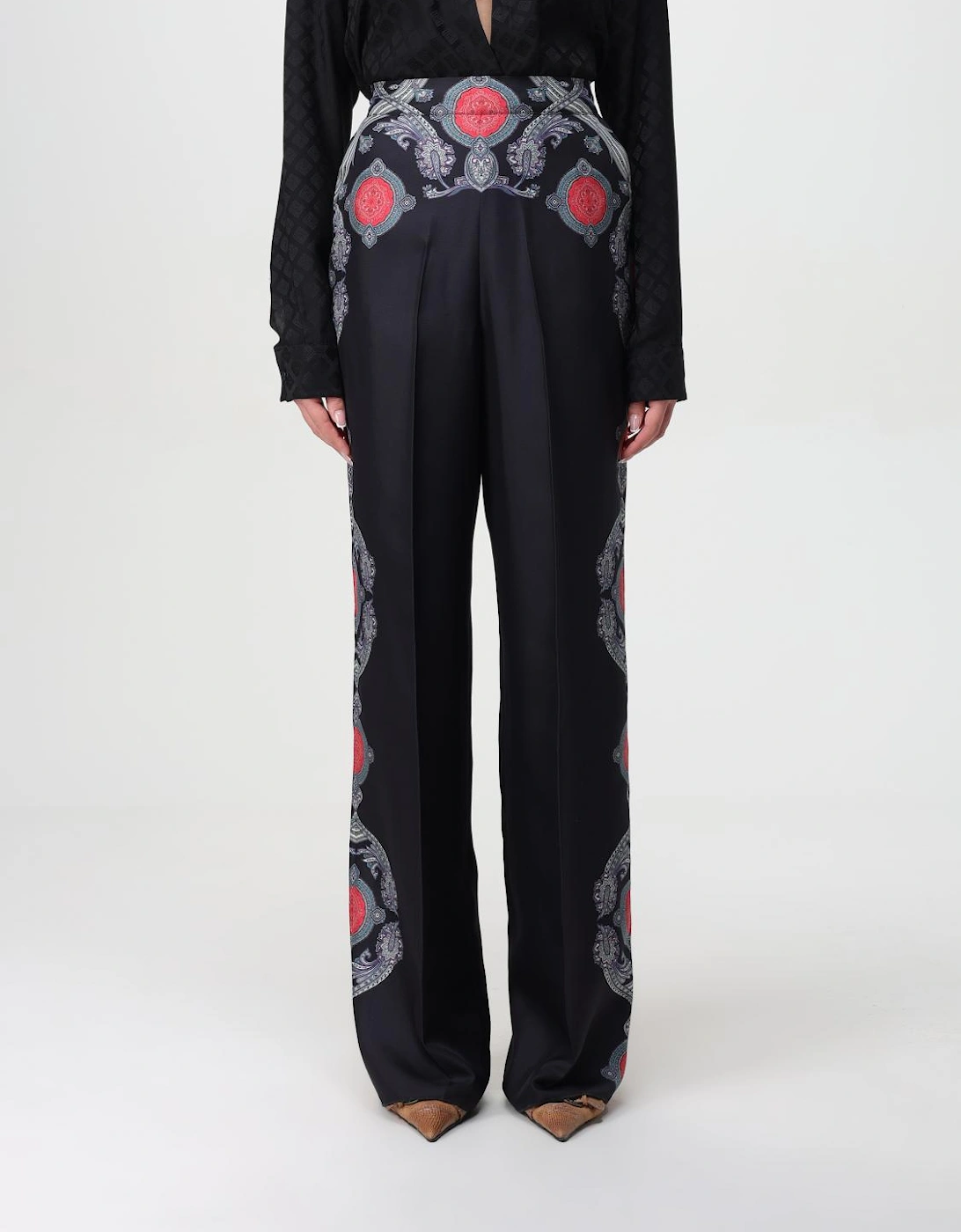 Paisley Print Wide Leg Trousers, 6 of 5