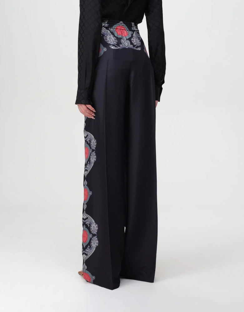 Paisley Print Wide Leg Trousers