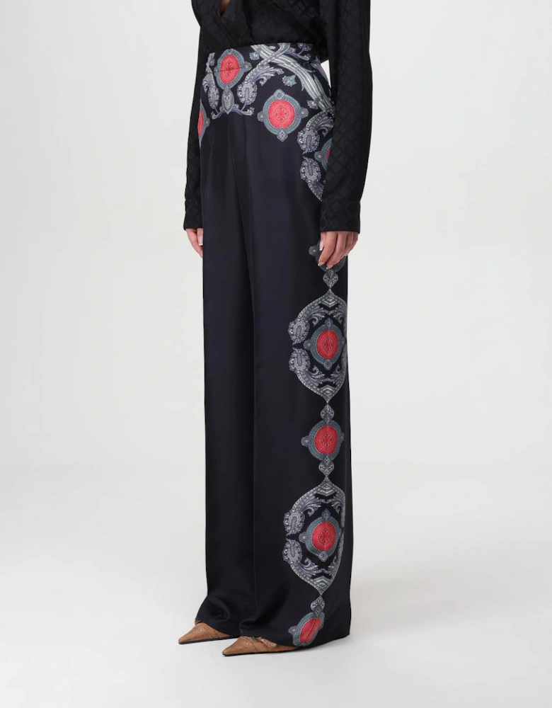Paisley Print Wide Leg Trousers