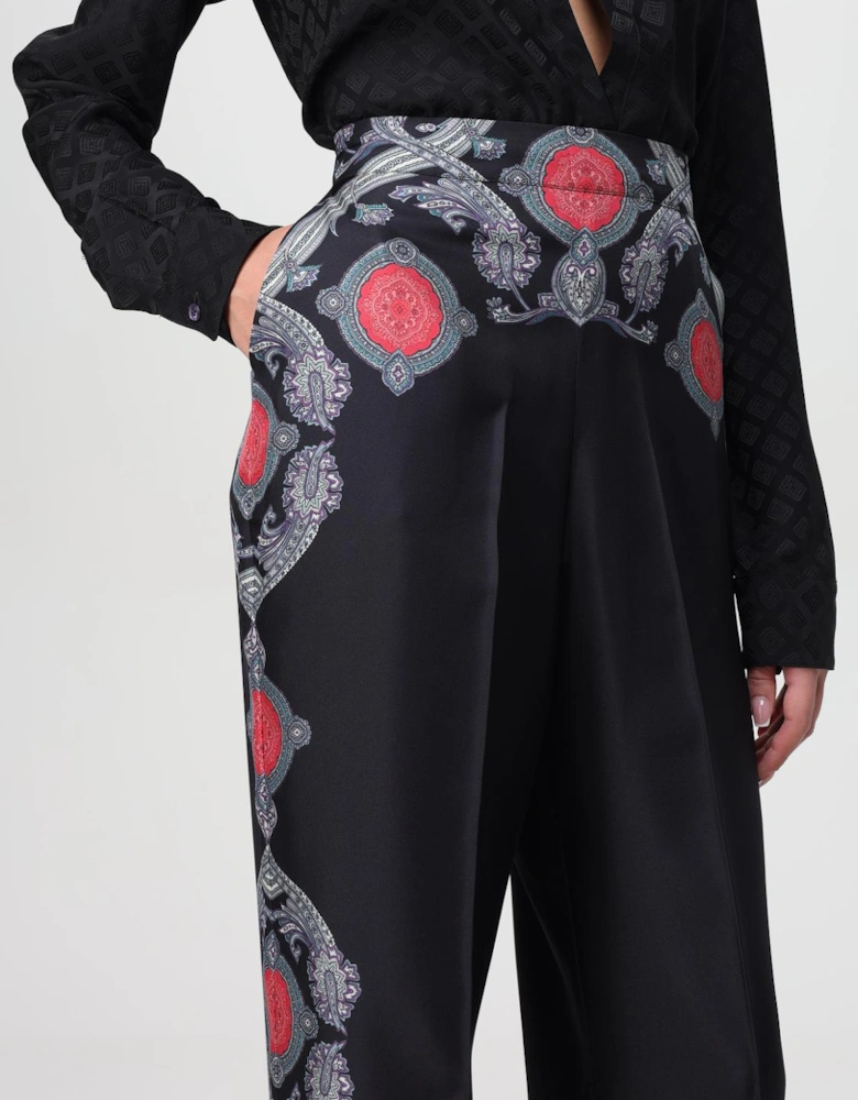 Paisley Print Wide Leg Trousers