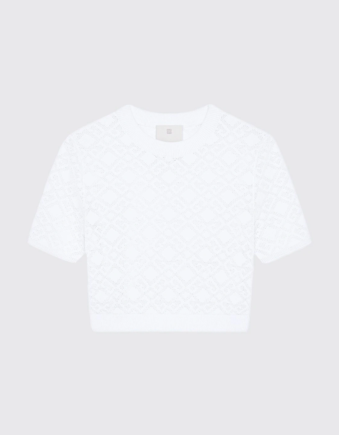 Cropped Knit Top Short Sleeves