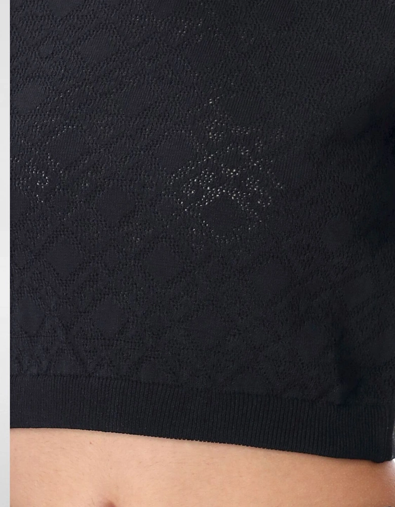 Cropped Knit Top Short Sleeves