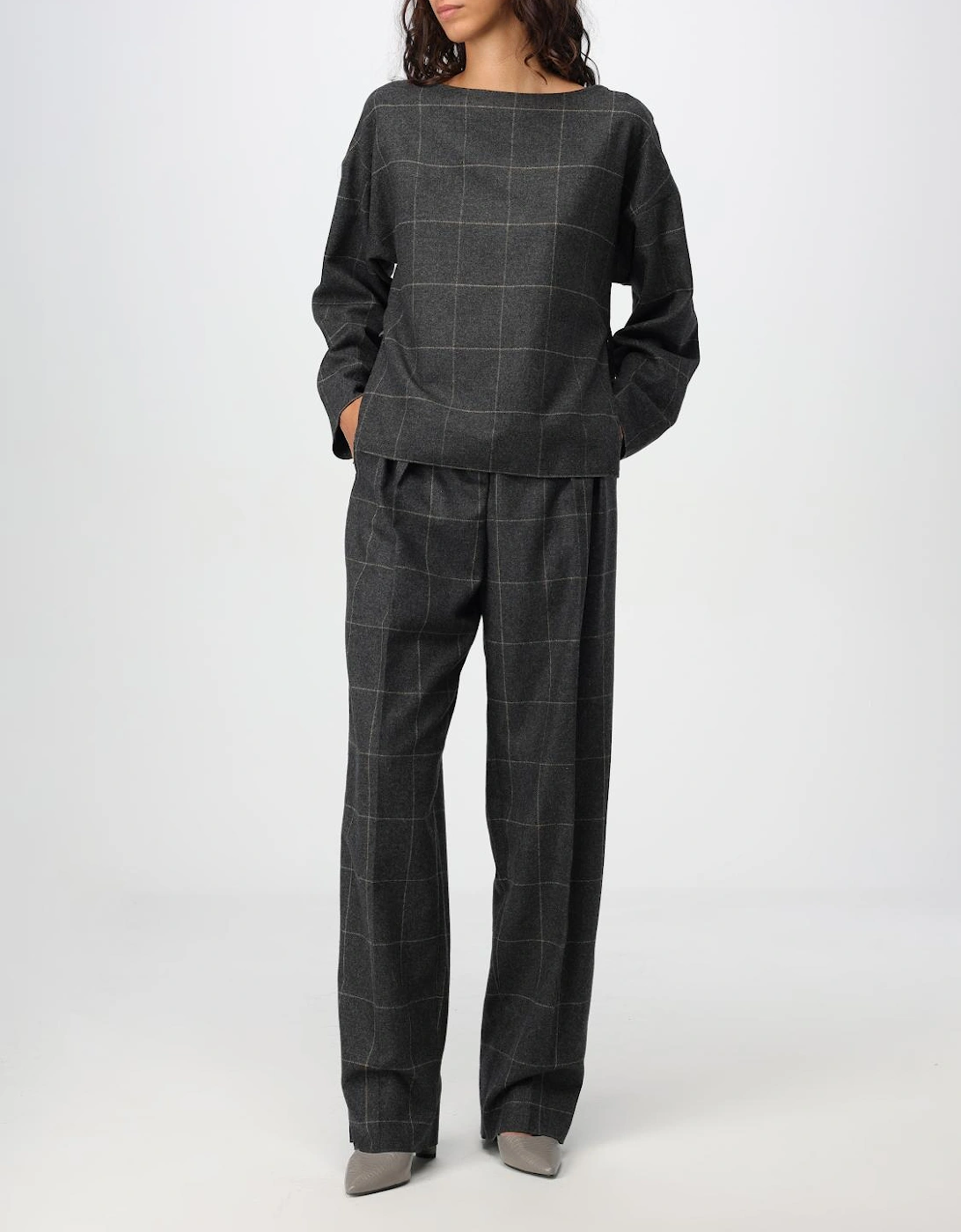 Woven Plaid WideLeg Pants