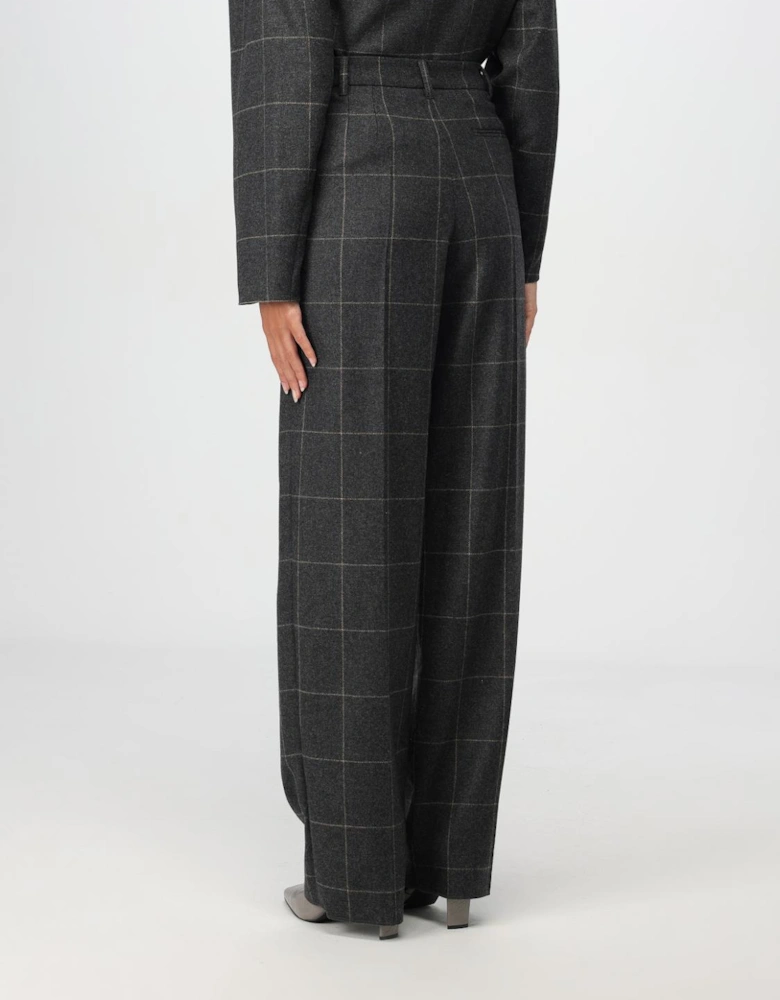 Woven Plaid WideLeg Pants