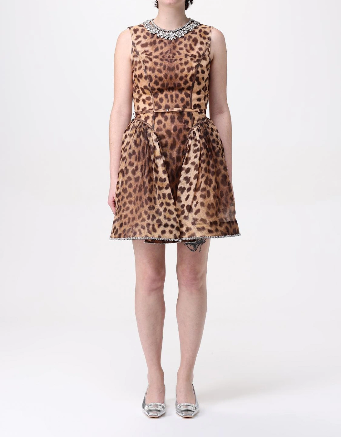 Mini Leopard Print Dress Crystal Detail, 5 of 4