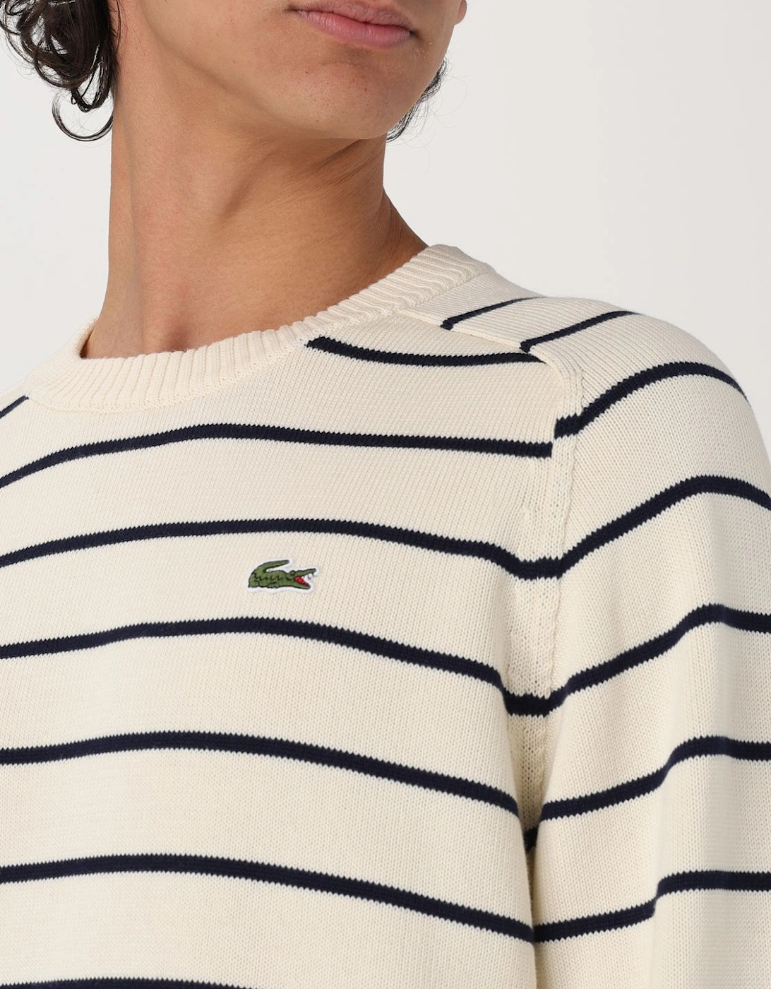 Striped Cotton Crew Neck Sweater