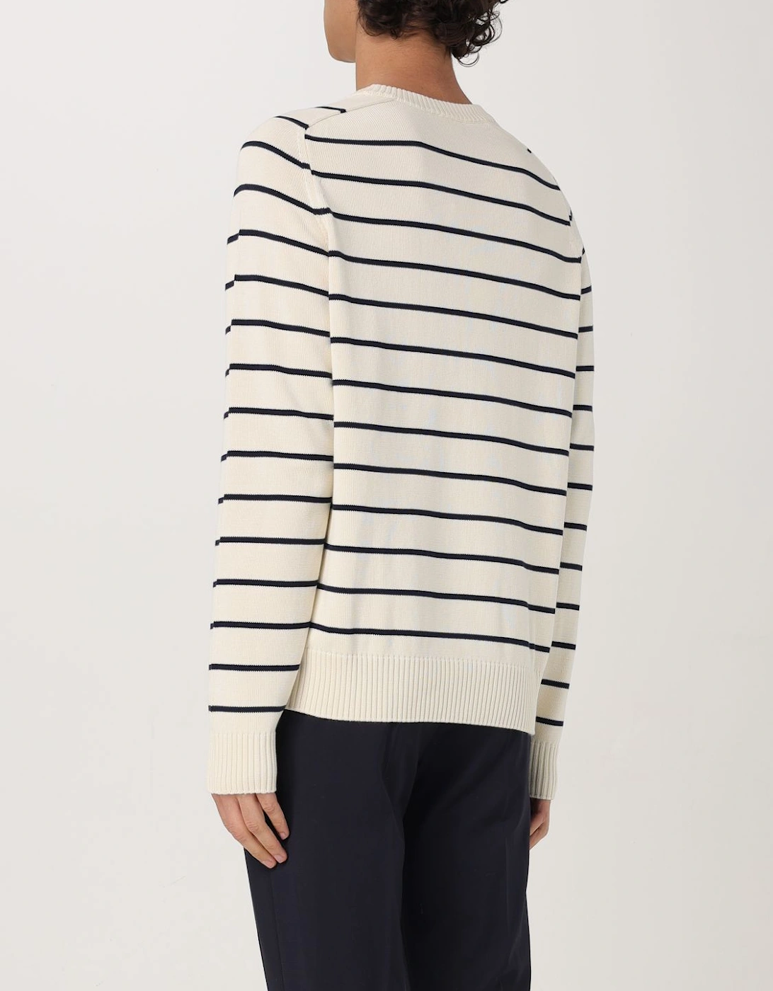 Striped Cotton Crew Neck Sweater