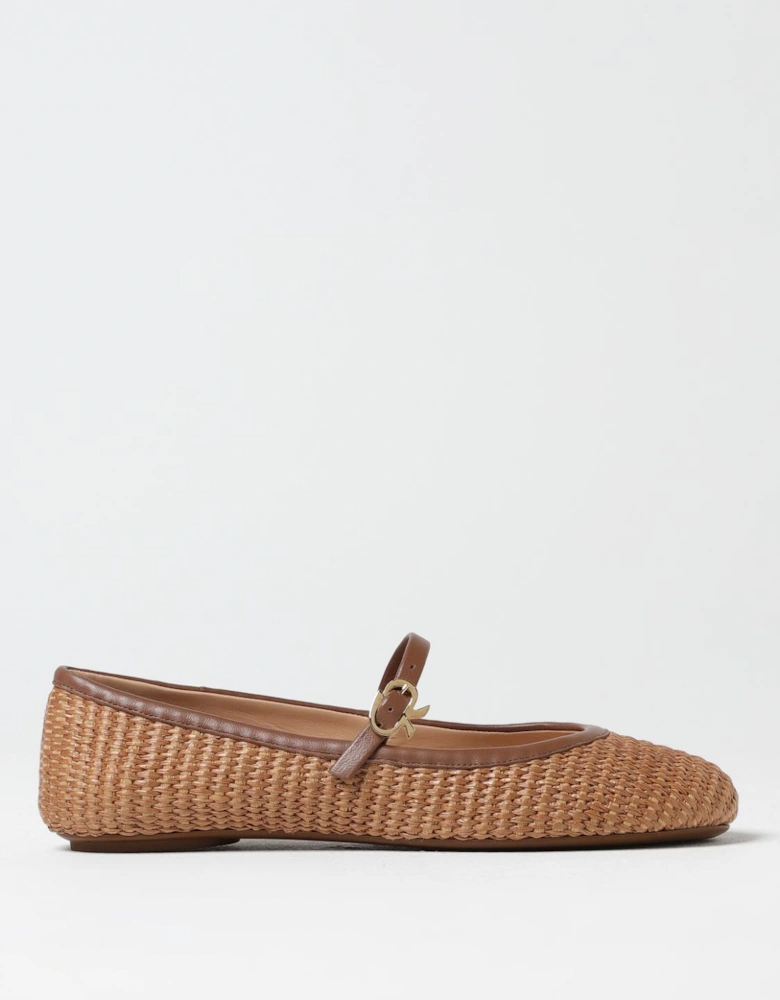 Raffia Woven Flat Shoes Buckle Closure