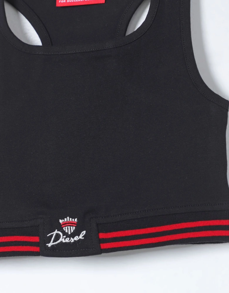 Racerback Crop Top with Red Stripe
