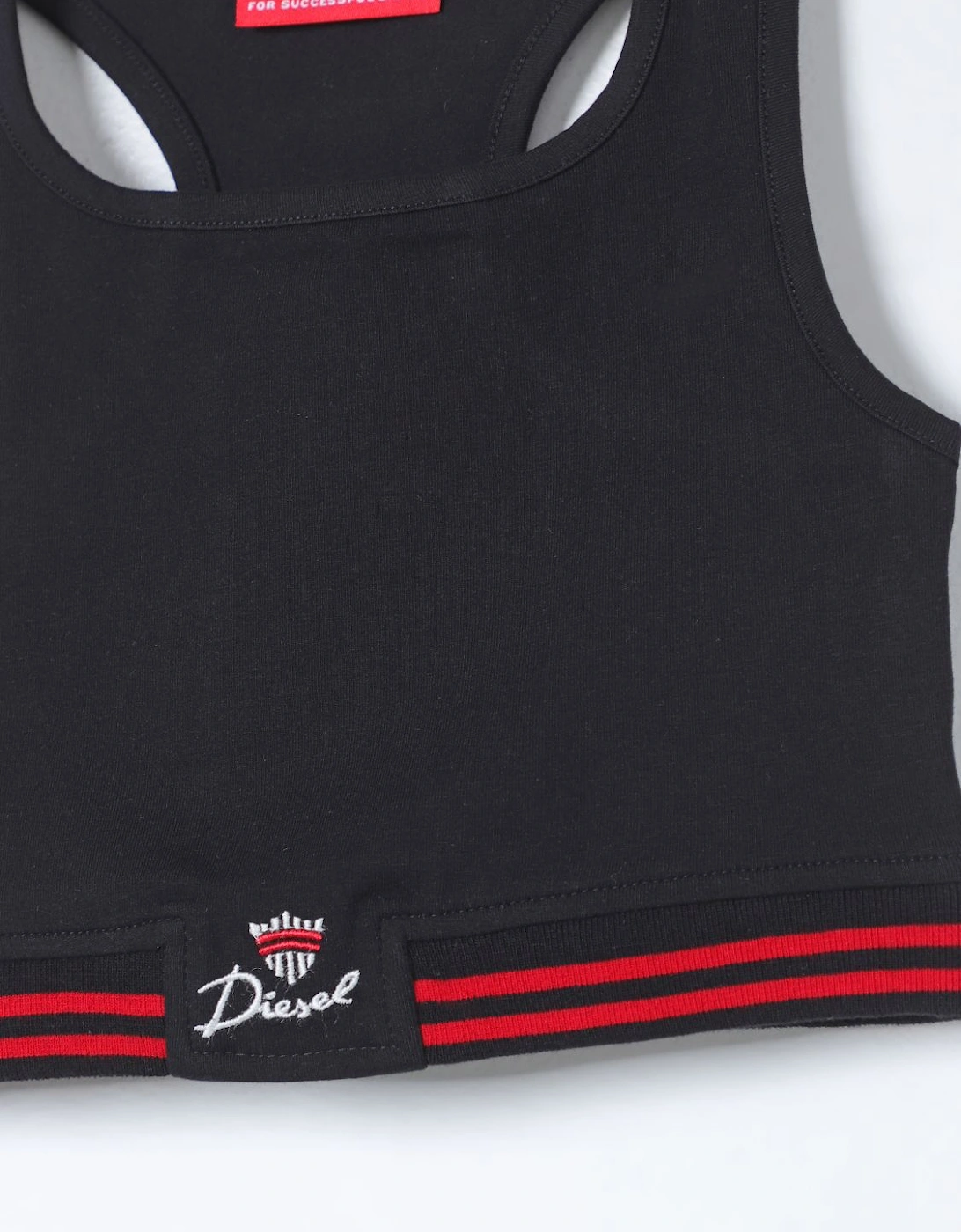 Racerback Crop Top with Red Stripe