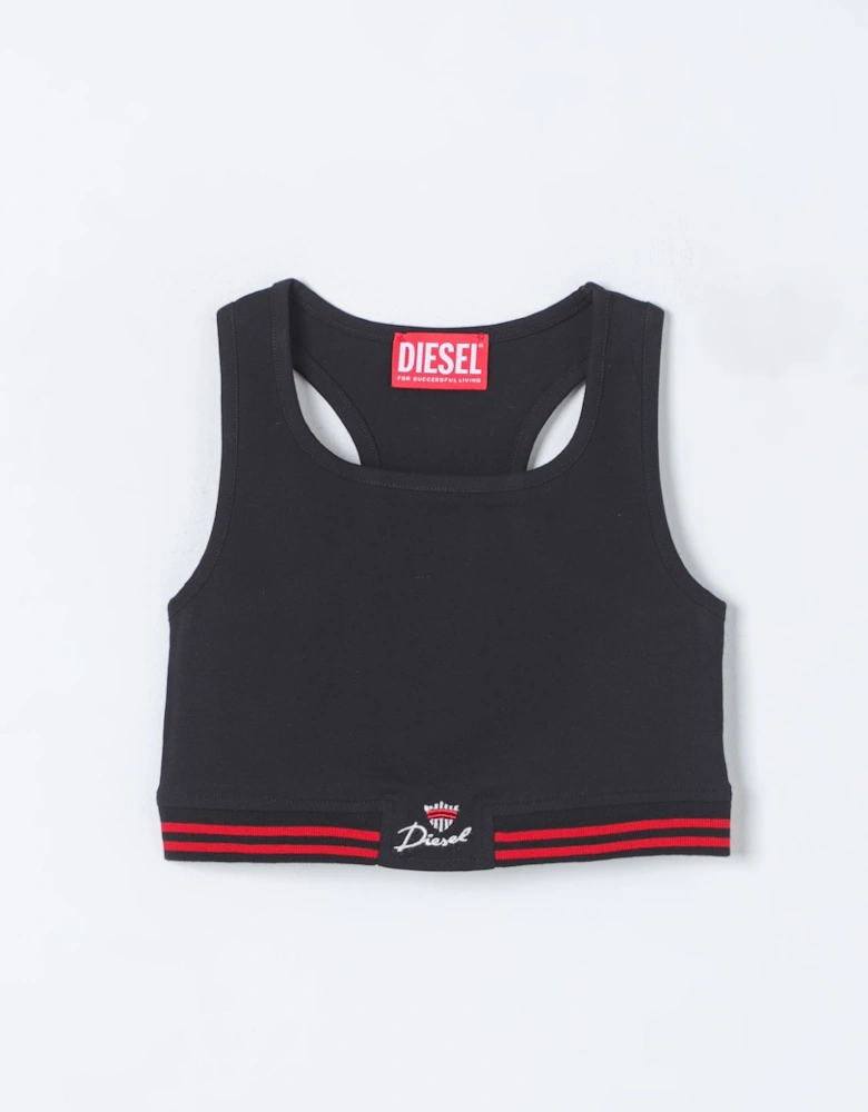 Racerback Crop Top with Red Stripe