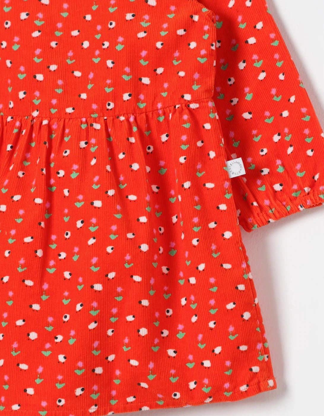 Kids Corduroy Dress Sheep Print