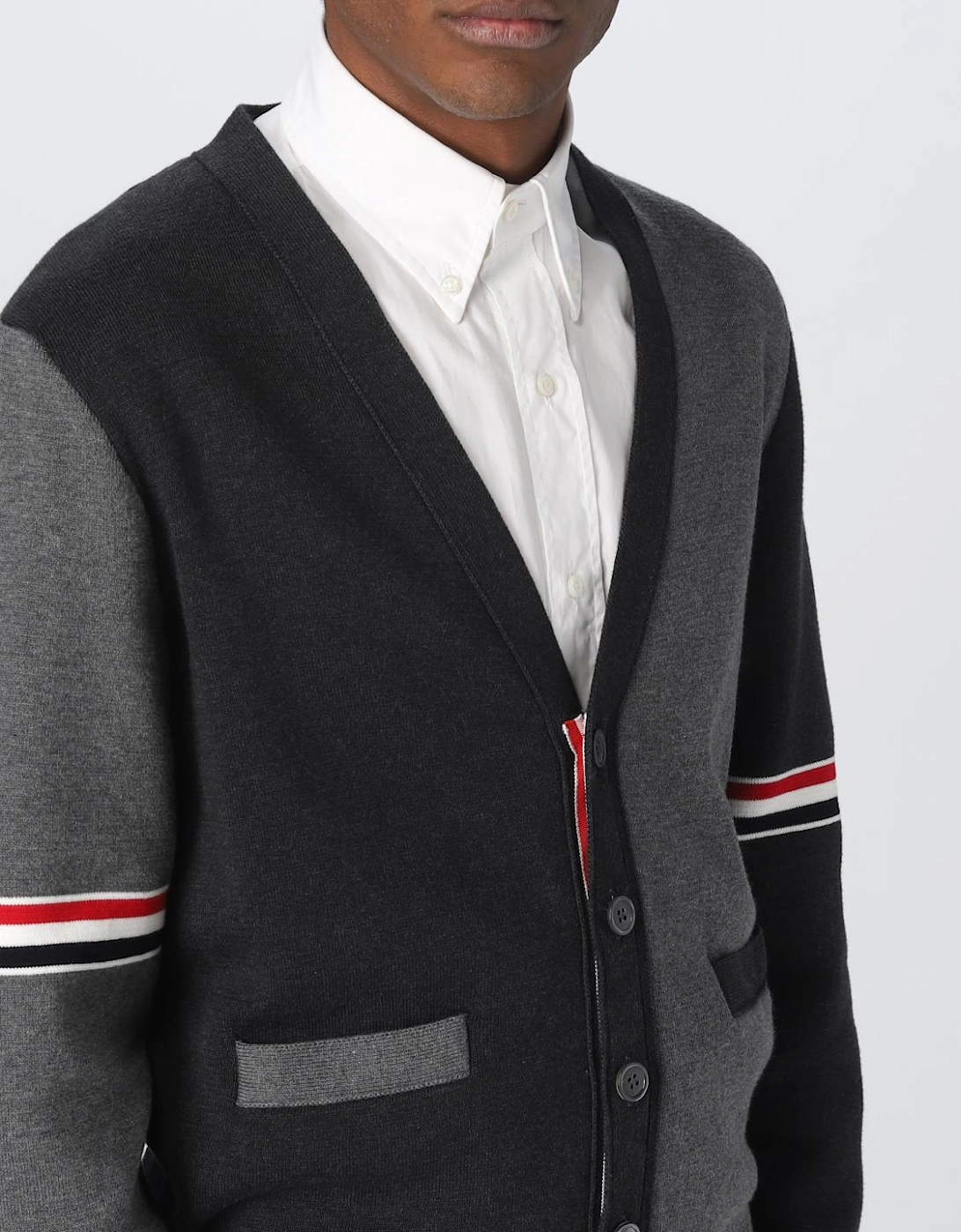 Colorblocked Merino Wool Cardigan