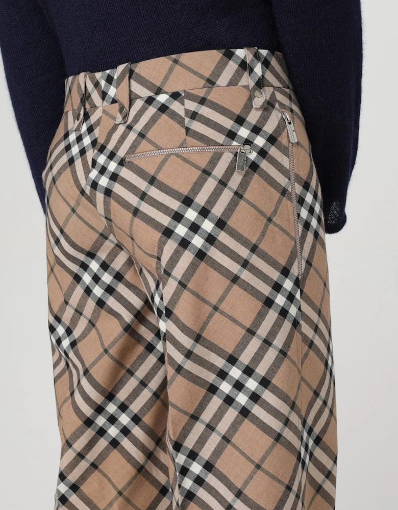 Wide Leg Plaid Pants