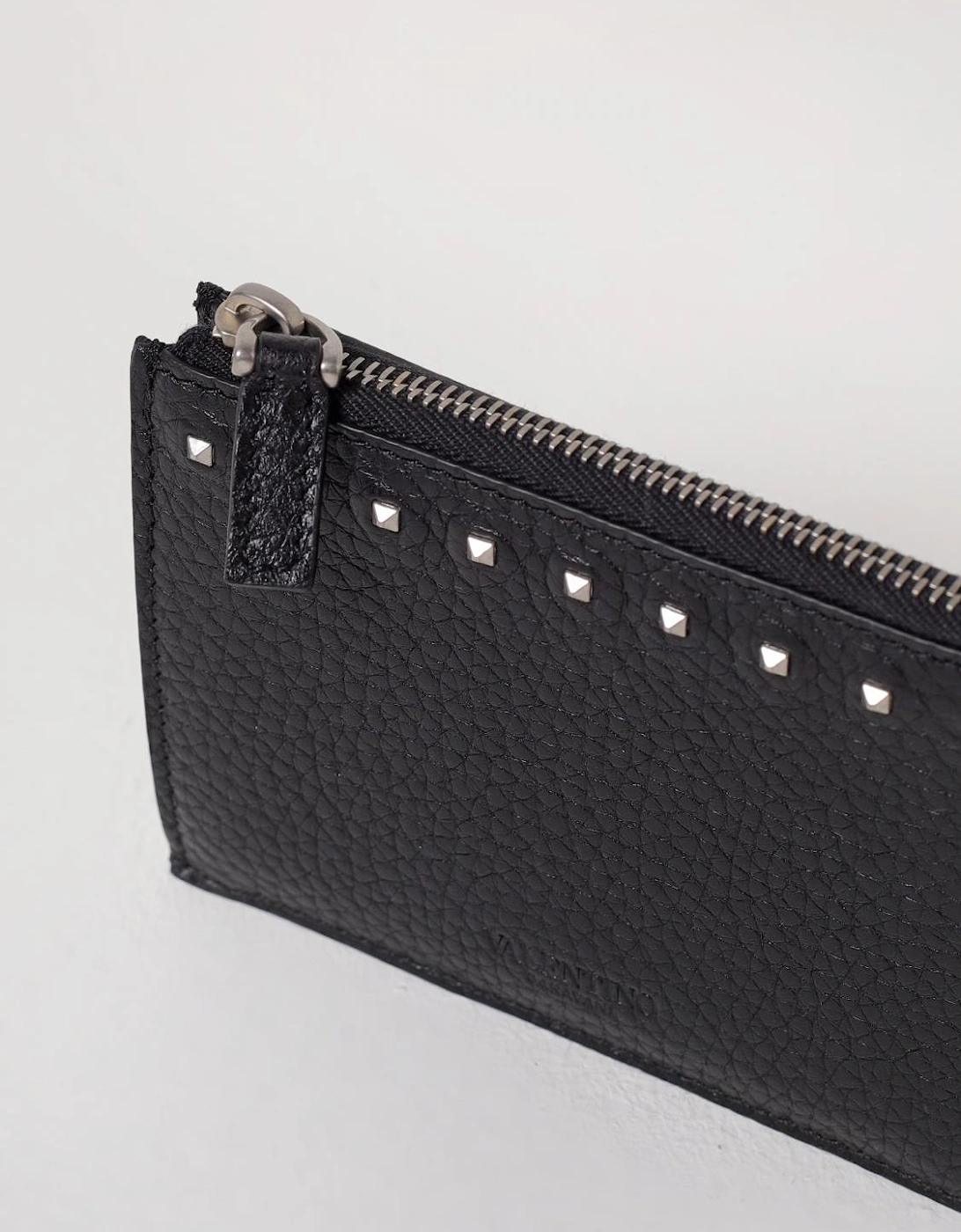 Studded ZipAround Leather Wallet
