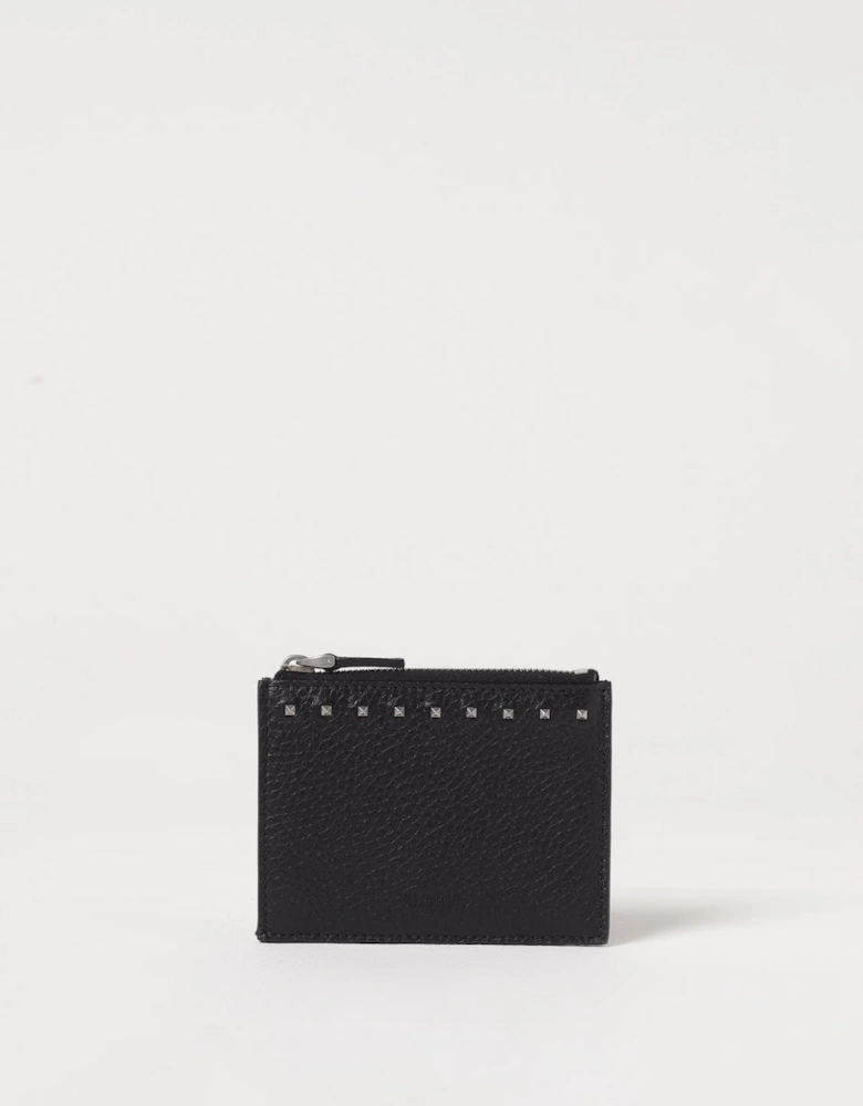 Studded ZipAround Leather Wallet
