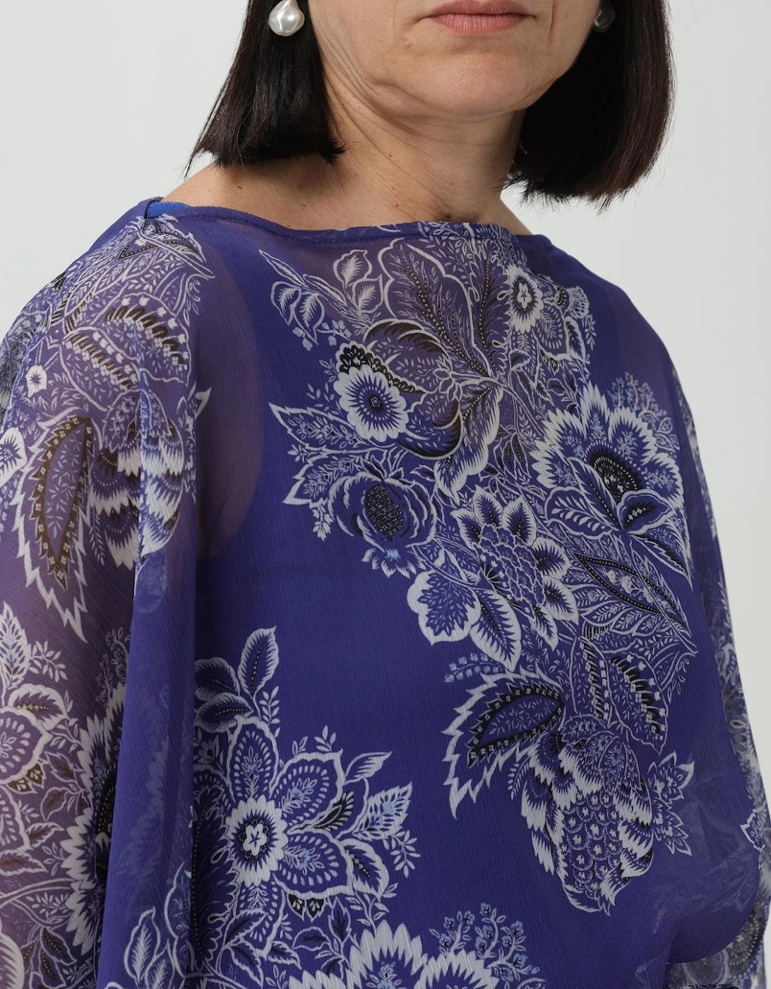 Silk Floral Print Tunic