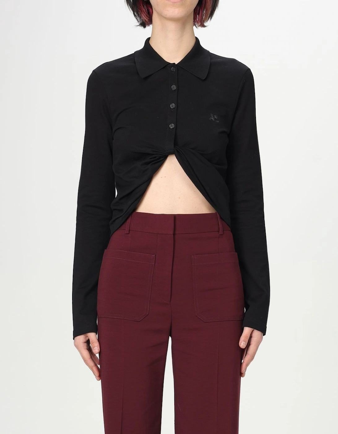 Cropped Polo Shirt Twisted Detail, 6 of 5