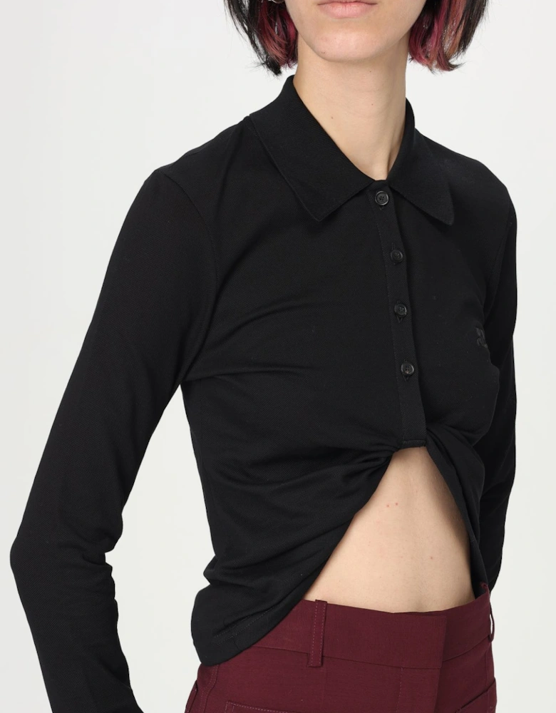 Cropped Polo Shirt Twisted Detail