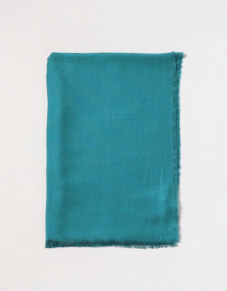 Teal Square Scarf Subtle Texture
