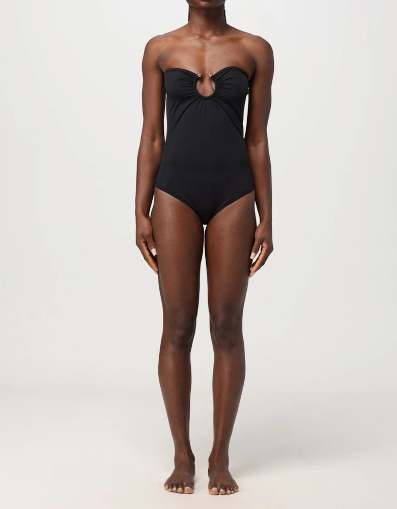Strapless Swimsuit Metal Ring Detail