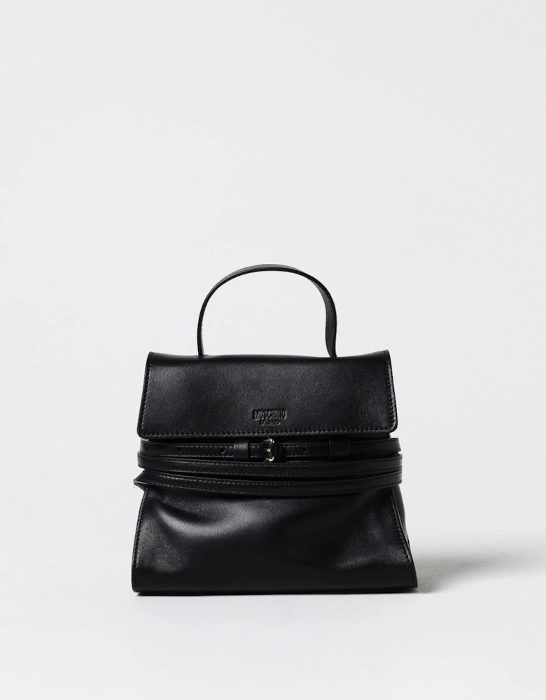 Leather Top Handle Clutch Bag