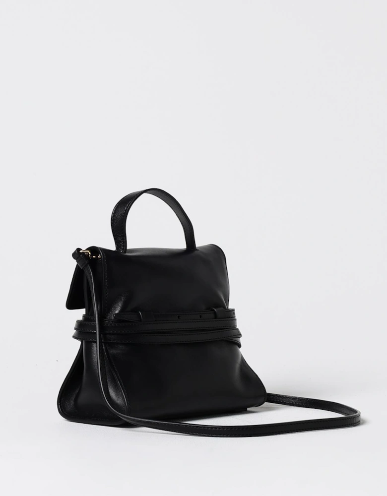 Leather Top Handle Clutch Bag