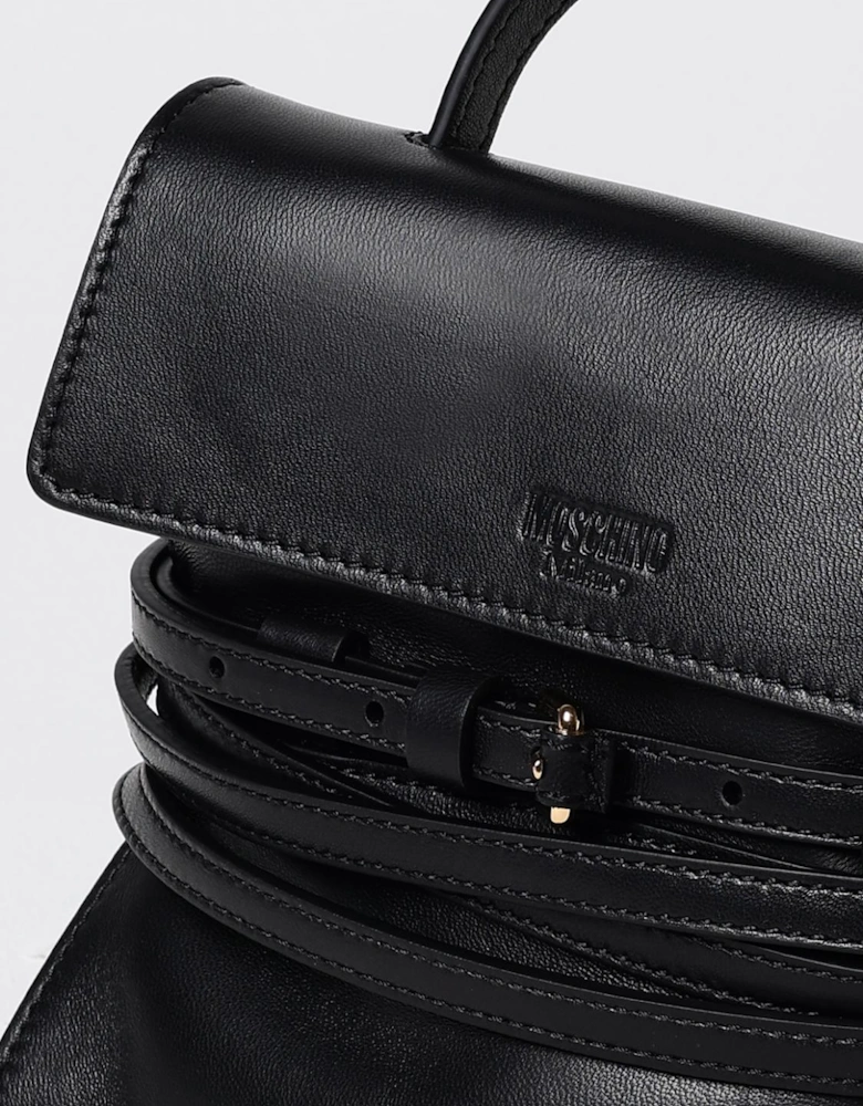Leather Top Handle Clutch Bag