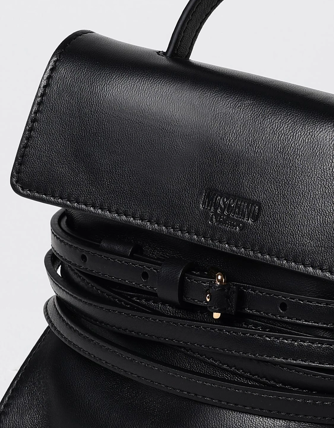 Leather Top Handle Clutch Bag