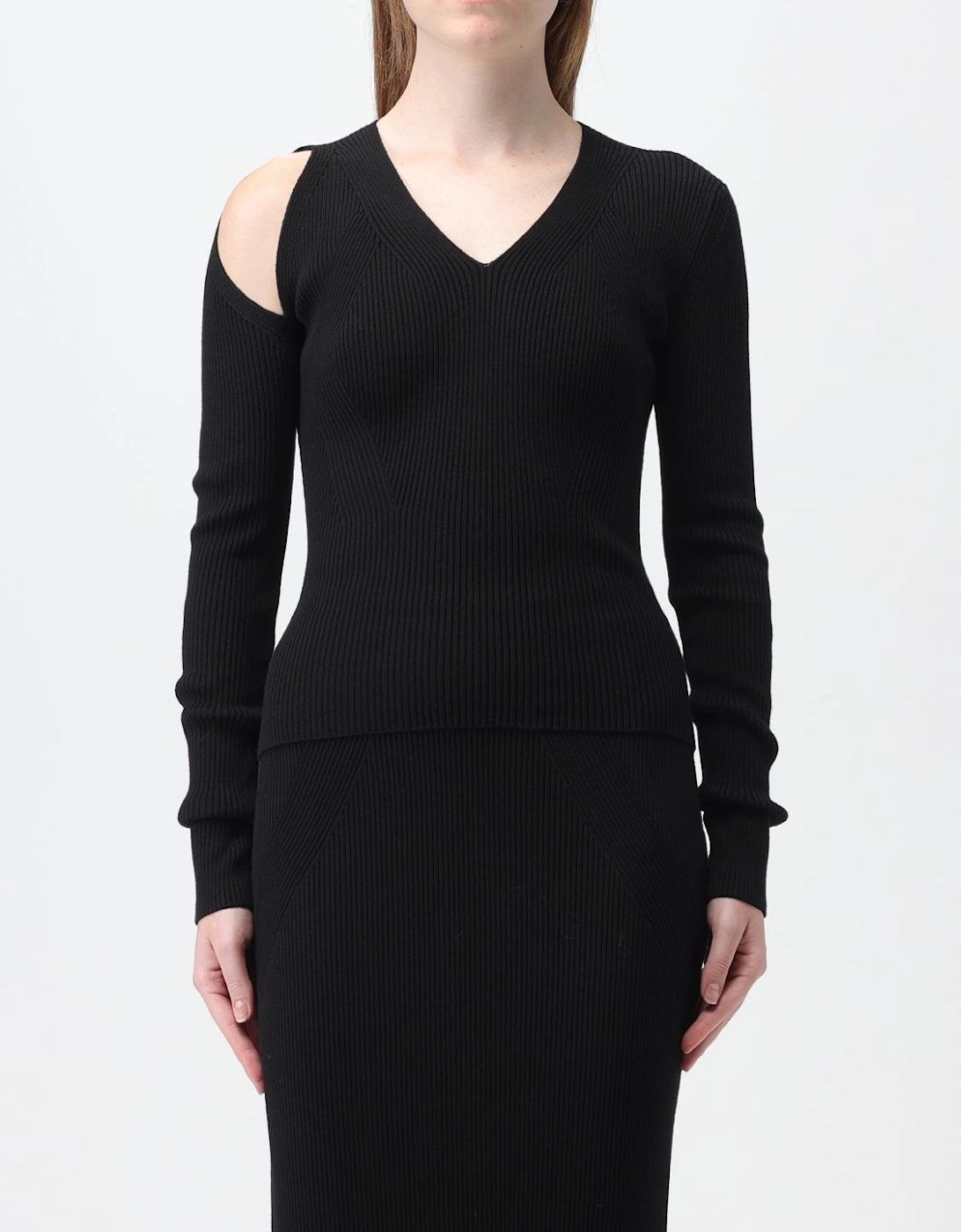 Ribbed Knit Cutout Shoulder Sweater Dress, 6 of 5