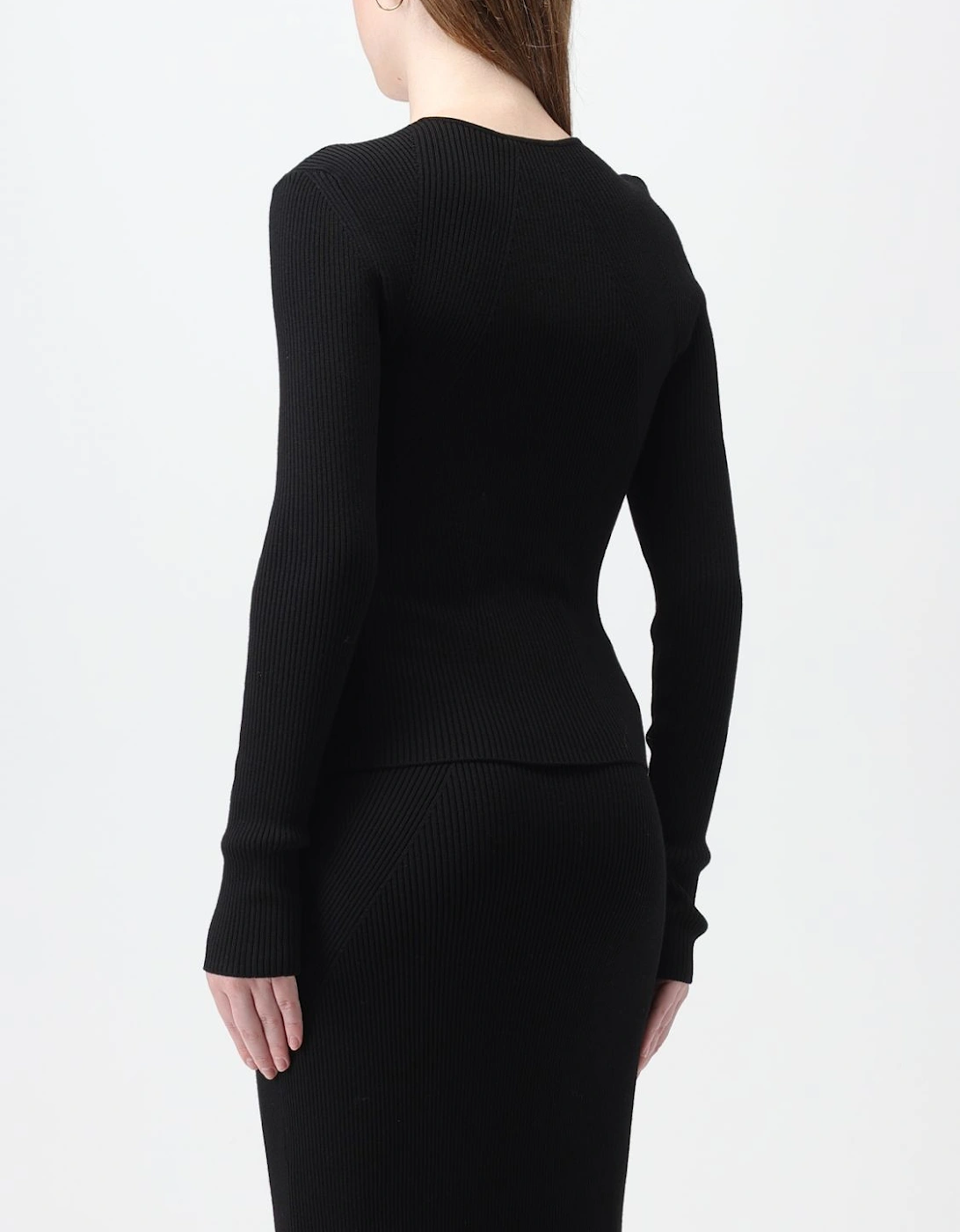 Ribbed Knit Cutout Shoulder Sweater Dress