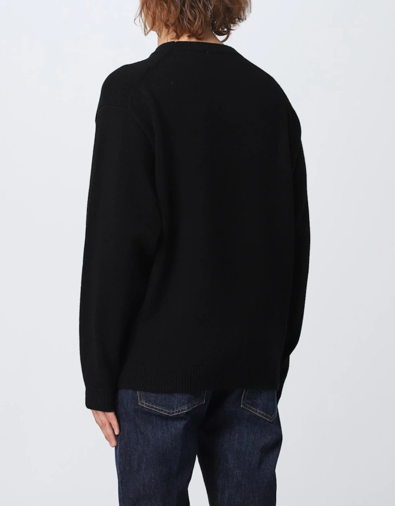 Flower Embroidered Crewneck Sweater