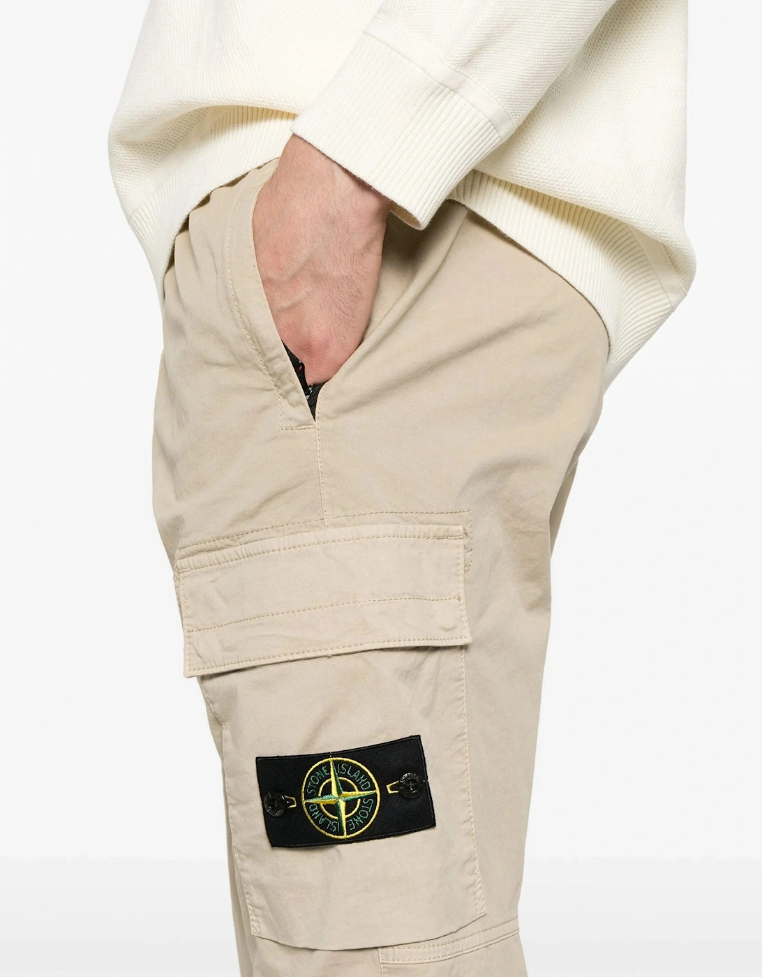 Cuffed Combat Pants Beige