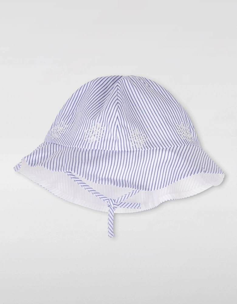 Baby Striped Sun Hat with Embroidery