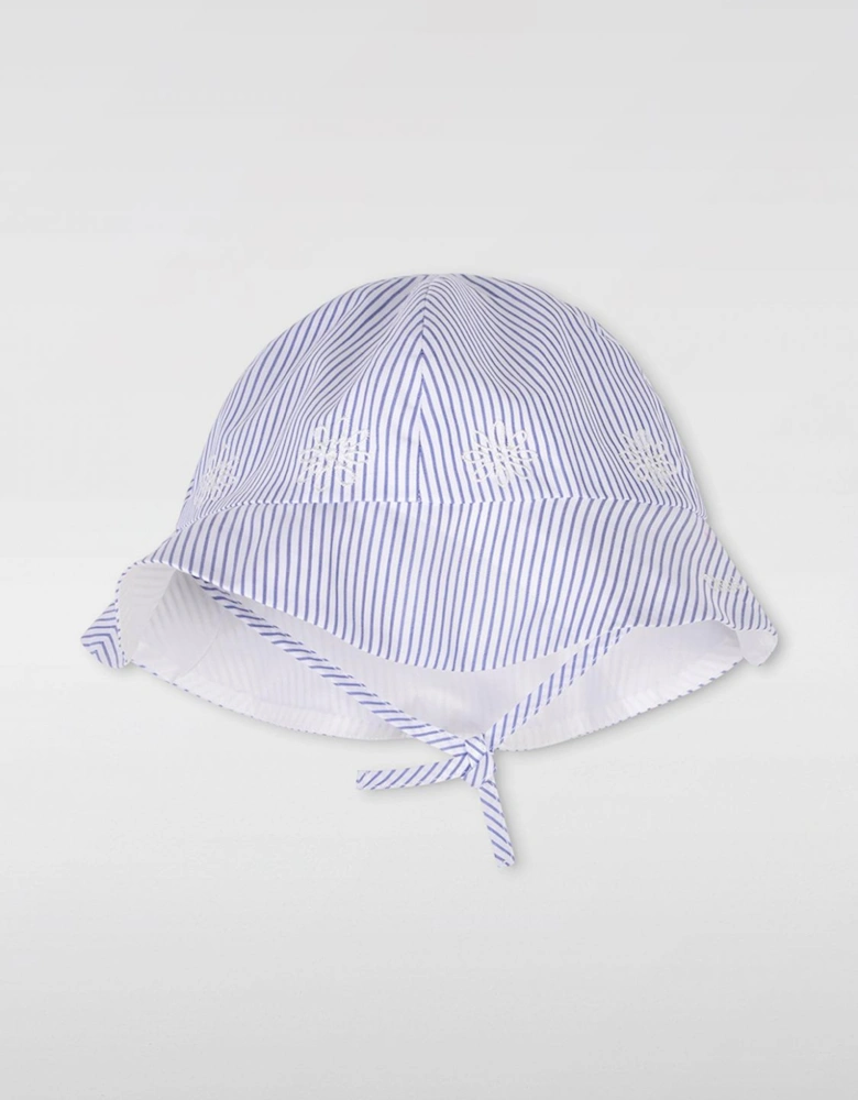 Baby Striped Sun Hat with Embroidery
