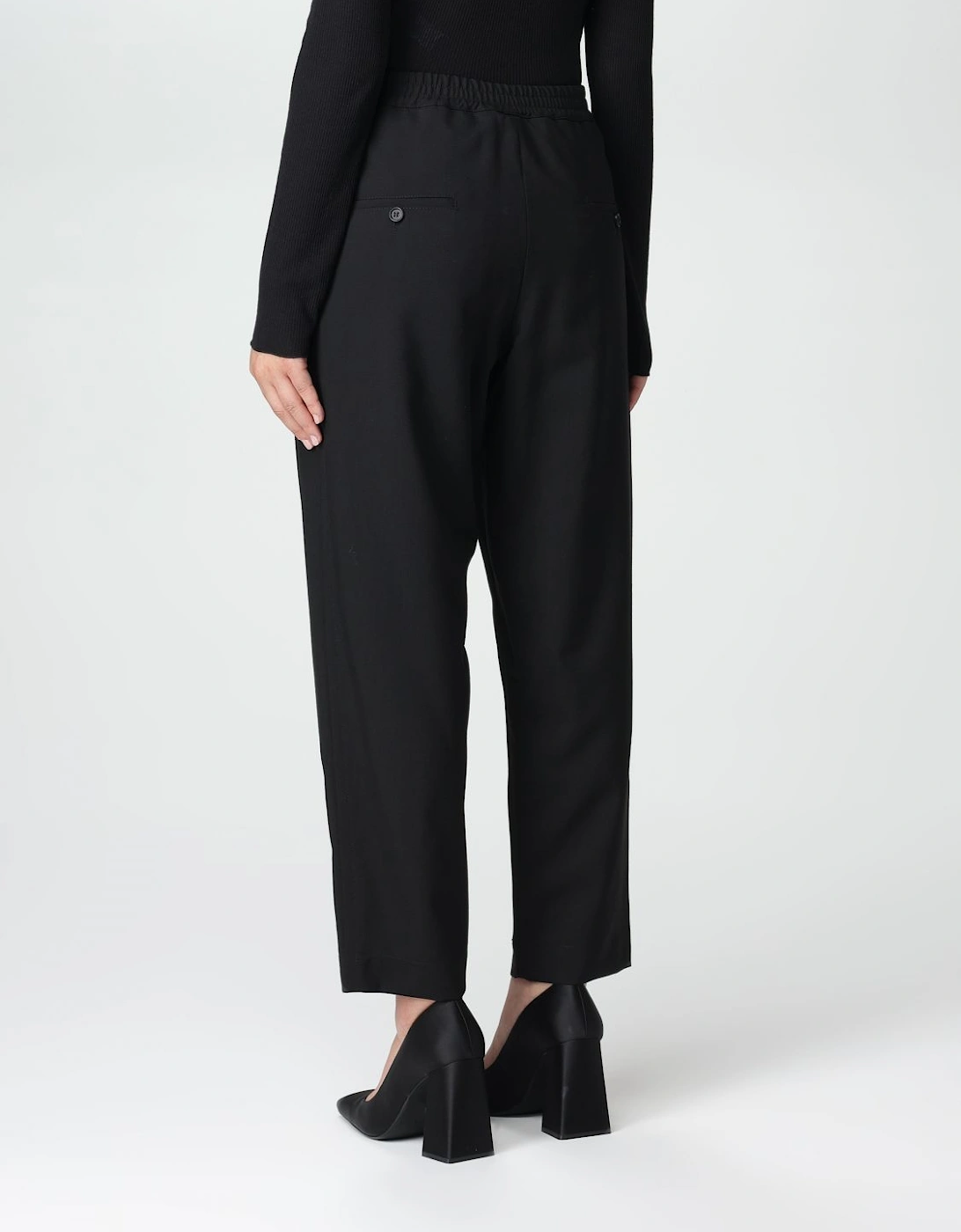 Cropped Pleated Trousers