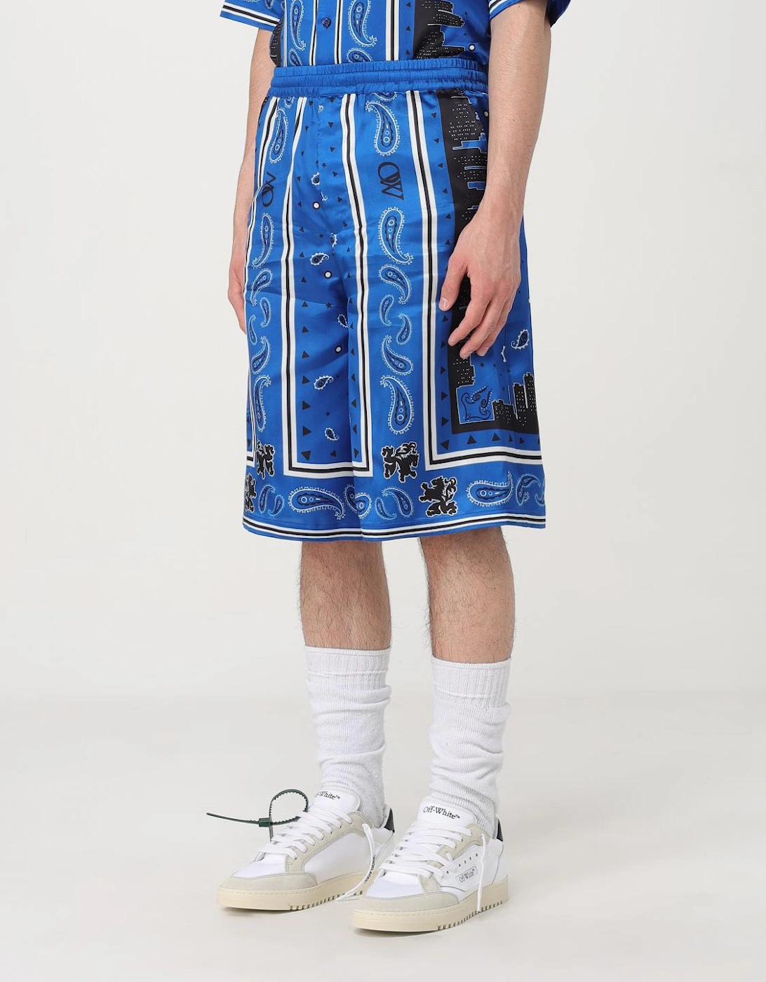 Paisley Print Satin Shorts
