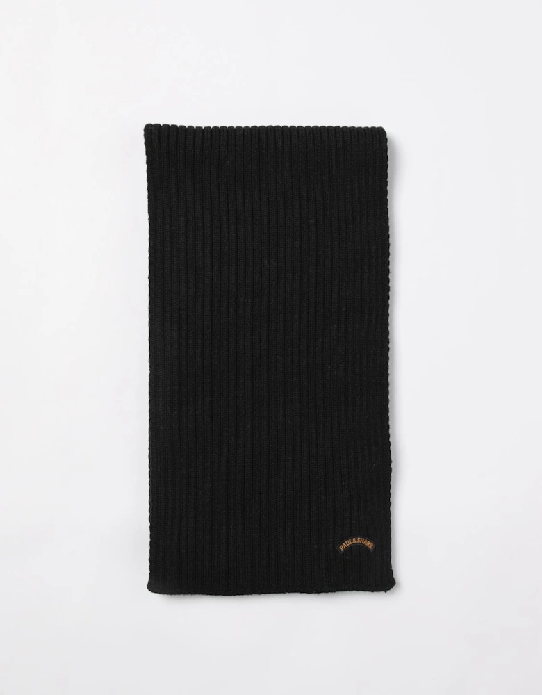 Ribbed Knit Wool Scarf